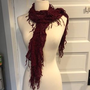 Burgundy scrunch scarf